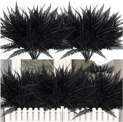UV Resistant Lifelike Artificial Boston Fern - 2024 New Faux Boston Ferns Outdoor Planter Large, Realistic Fake Feen Hanging Silk Fern Stems Indoor Basket Plant Urn Fillers Front Porch (2, Green)
