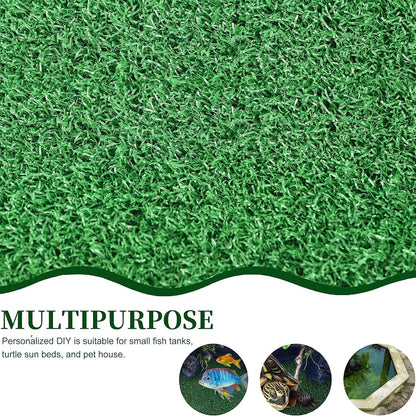 Turtle Basking Platform, Turtle Aquarium Basking Artificial Grass Turf Basking Platform Accessories Grass Lawn, Pet Turf Artificial Fake Grass Mat