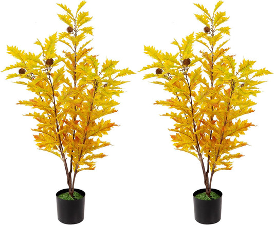 2 Packs 35.4-inch Artificial Maple Tree - Autumn Tree Artificial Plant Autumn Home Decoration, Suitable for Halloween, Thanksgiving, Indoor and Outdoor environments with Simulated Plants