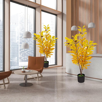 2 Packs 35.4-inch Artificial Maple Tree - Autumn Tree Artificial Plant Autumn Home Decoration, Suitable for Halloween, Thanksgiving, Indoor and Outdoor environments with Simulated Plants