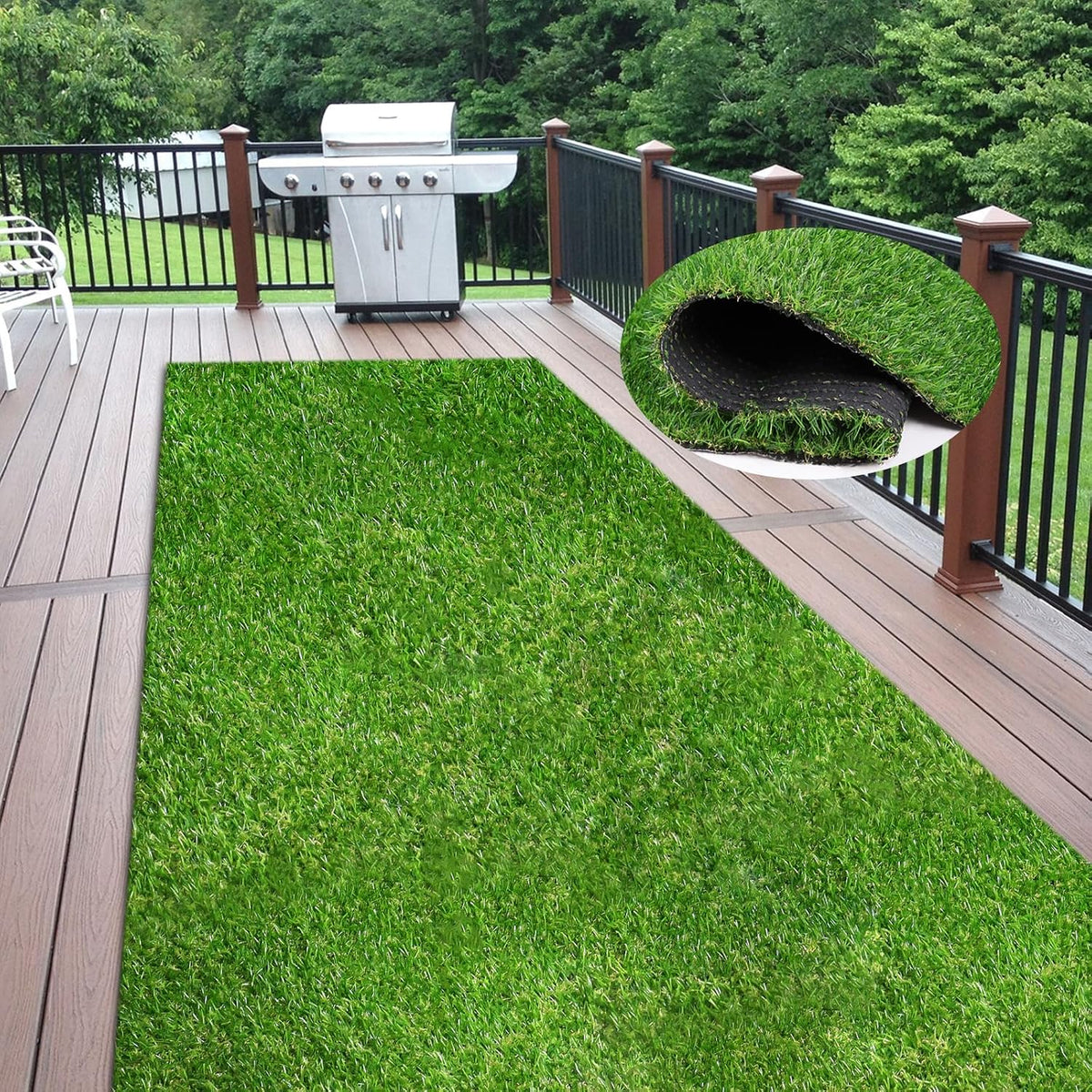 Artificial Grass 4 x 6 Ft, 0.8 inch Green Fake Grass Mat