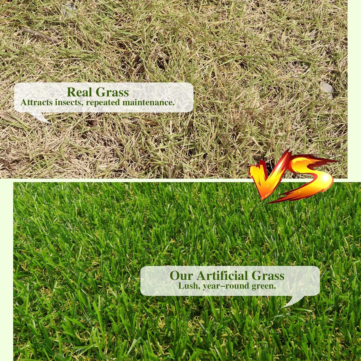 Artificial Grass 4 x 6 Ft, 0.8 inch Green Fake Grass Mat