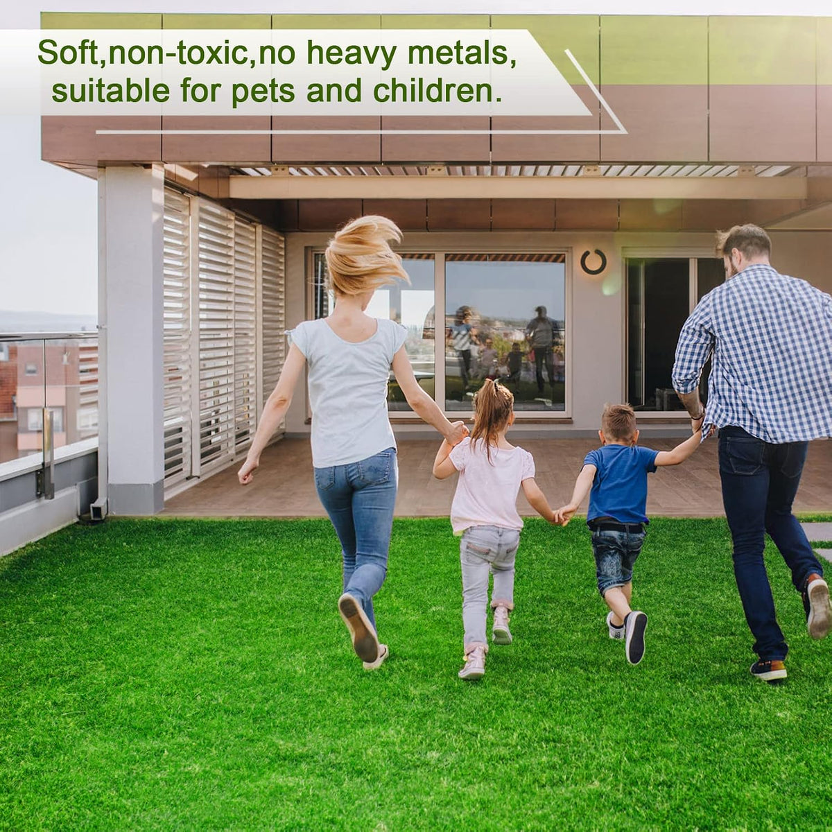 Artificial Grass 4 x 6 Ft, 0.8 inch Green Fake Grass Mat