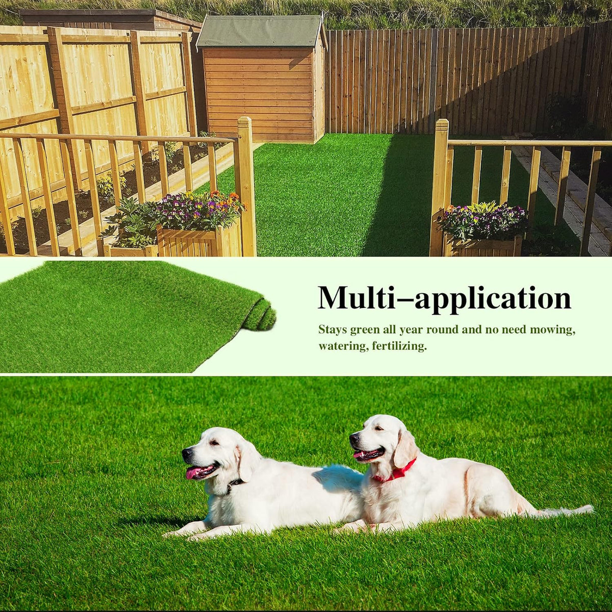 Artificial Grass 4 x 6 Ft, 0.8 inch Green Fake Grass Mat