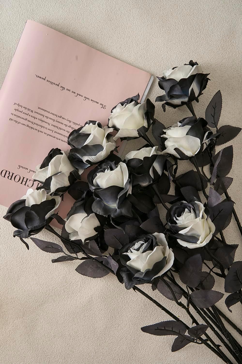 12 pcs Artificial Red Roses Flowers Long Stem Fake Silk Rose for Home Wendding Decorations(Red)