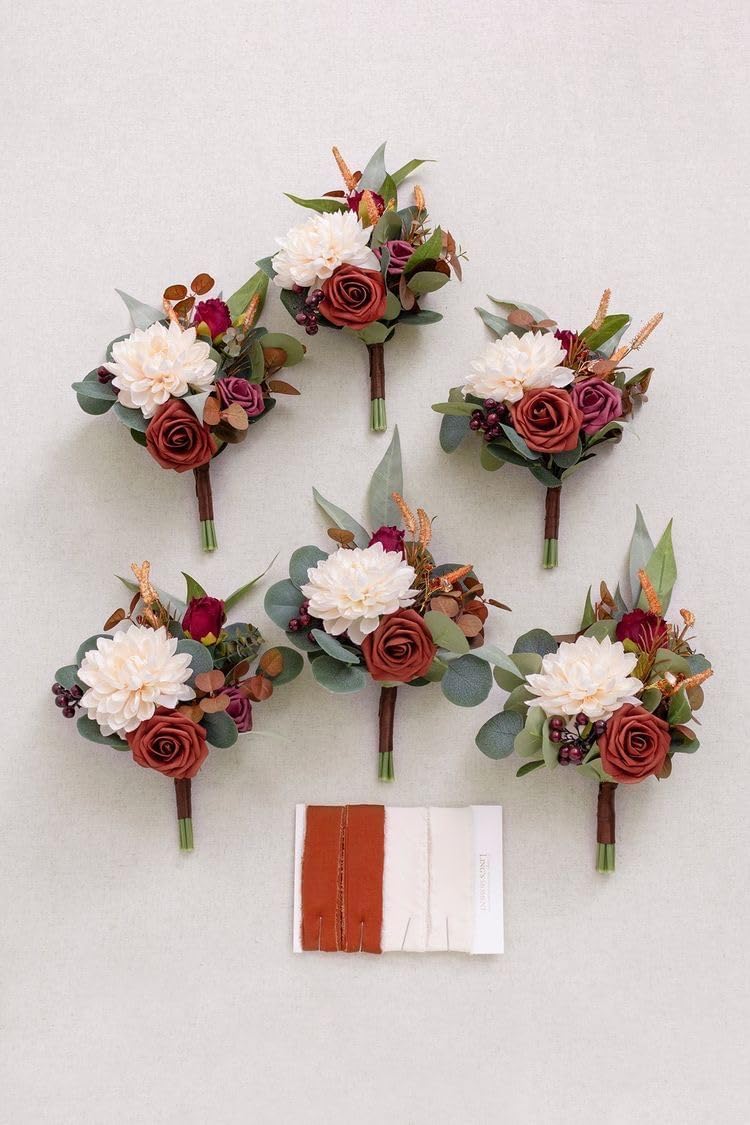 12 pcs Artificial Red Roses Flowers Long Stem Fake Silk Rose for Home Wendding Decorations(Red)