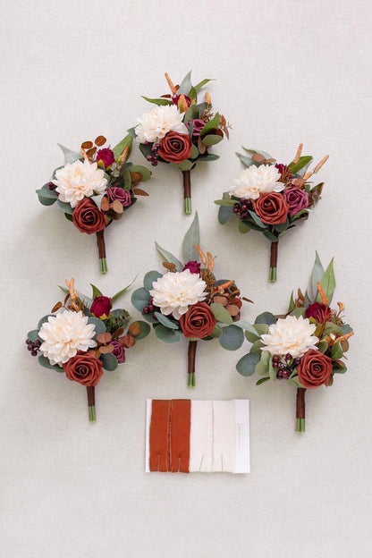 12 pcs Artificial Red Roses Flowers Long Stem Fake Silk Rose for Home Wendding Decorations(Red)