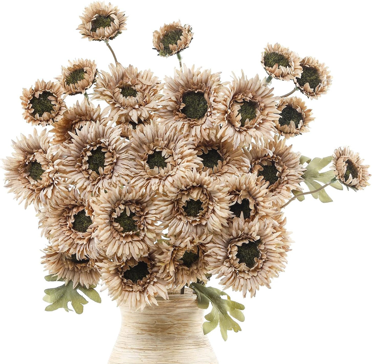 6Pcs Artificial Gerbera Daisies Flowers Fake Daisy Faux Flowers Bouquet Fake Daisy for Home Kitchen Living Room Bathroom Decor（Light Orange）