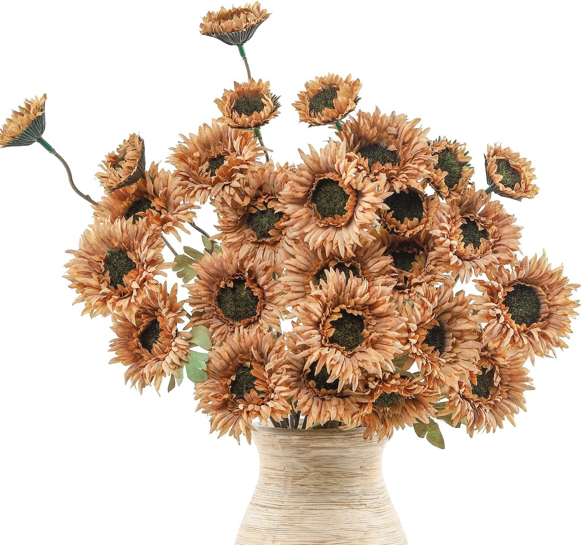 6Pcs Artificial Gerbera Daisies Flowers Fake Daisy Faux Flowers Bouquet Fake Daisy for Home Kitchen Living Room Bathroom Decor（Light Orange）