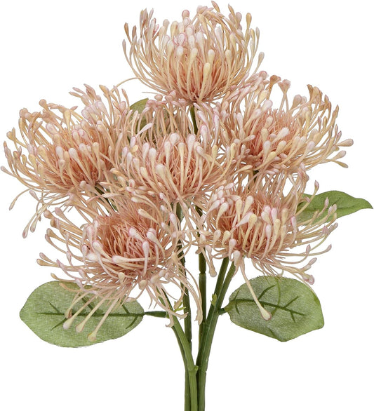 6PCS Chrysanthemum Artificial Flowers 4'' Fake Spider Mums Spring Flowers Large Faux Pincushion Flowers for Home Vase Table Centerpiece Wedding Bouquet (Pink)