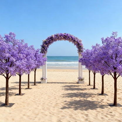 Artificial Cherry BlossomTrees Artificial Lilac Handmade Dark Purple Tree Indoor Outdoor Home Office Party Wedding (5.2FT Tall/1.6M)