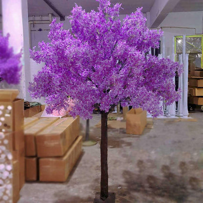 Artificial Cherry BlossomTrees Artificial Lilac Handmade Dark Purple Tree Indoor Outdoor Home Office Party Wedding (5.2FT Tall/1.6M)