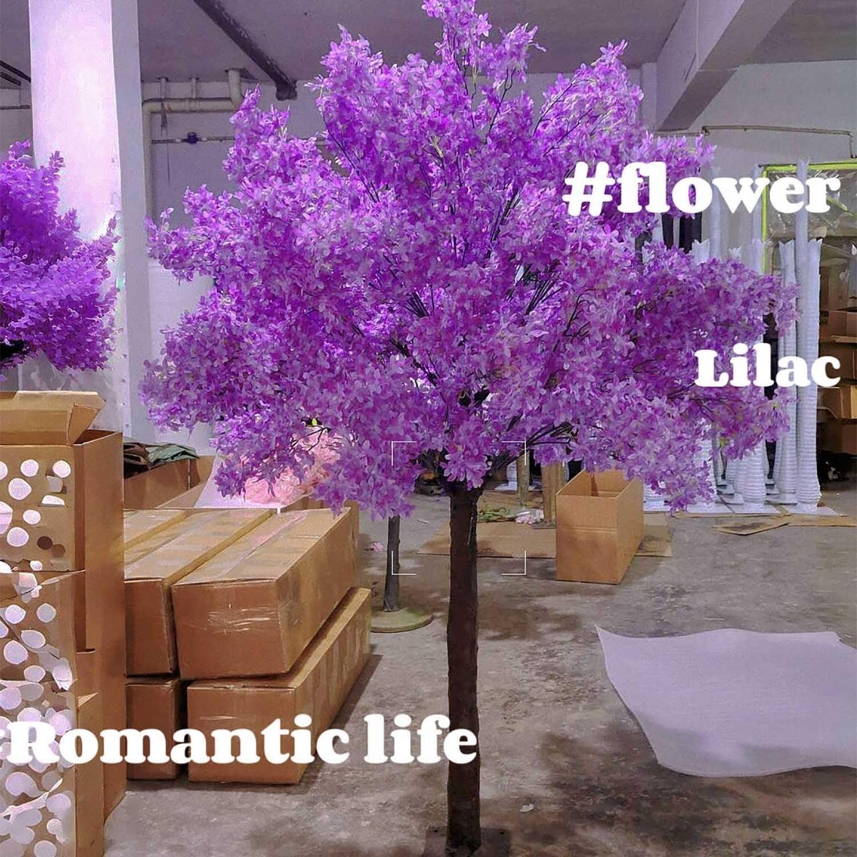 Artificial Cherry BlossomTrees Artificial Lilac Handmade Dark Purple Tree Indoor Outdoor Home Office Party Wedding (5.2FT Tall/1.6M)