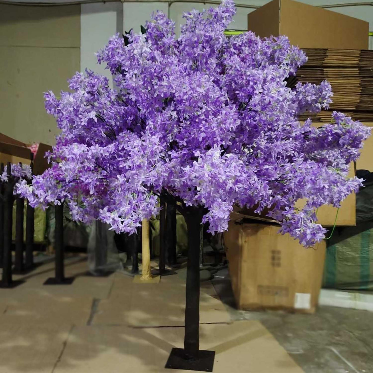 Artificial Cherry BlossomTrees Artificial Lilac Handmade Dark Purple Tree Indoor Outdoor Home Office Party Wedding (5.2FT Tall/1.6M)