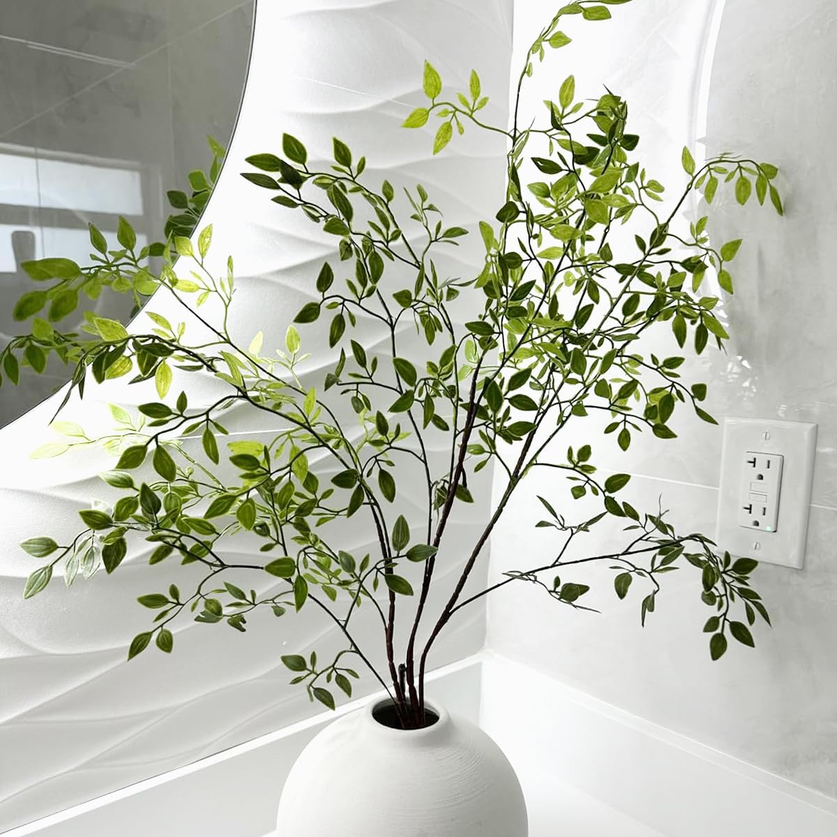 Stems Faux Branches for Vase 2PCS 43.3 inch Nandina Greenery Artificial Stems for Vase Leaf for Home Shop Garden Décor (2)