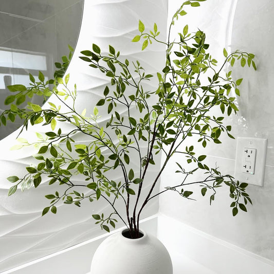 Stems Faux Branches for Vase 2PCS 43.3 inch Nandina Greenery Artificial Stems for Vase Leaf for Home Shop Garden Décor (2)