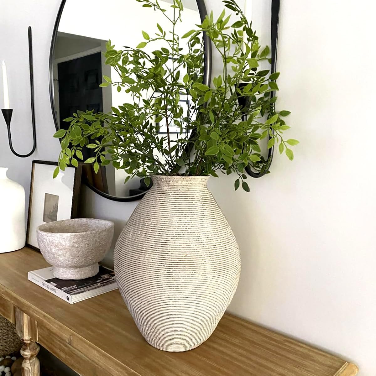 Stems Faux Branches for Vase 2PCS 43.3 inch Nandina Greenery Artificial Stems for Vase Leaf for Home Shop Garden Décor (2)