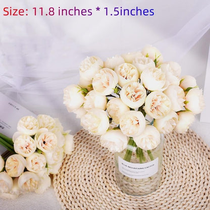 18Pcs Ranunculus Artificial Flower 11.8" Faux Silk Ranunculu Flowers,Purple