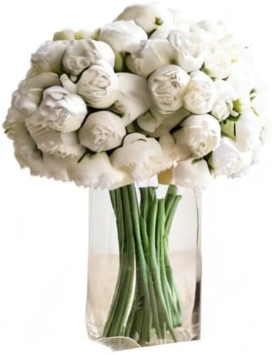 18Pcs Ranunculus Artificial Flower 11.8" Faux Silk Ranunculu Flowers,Purple