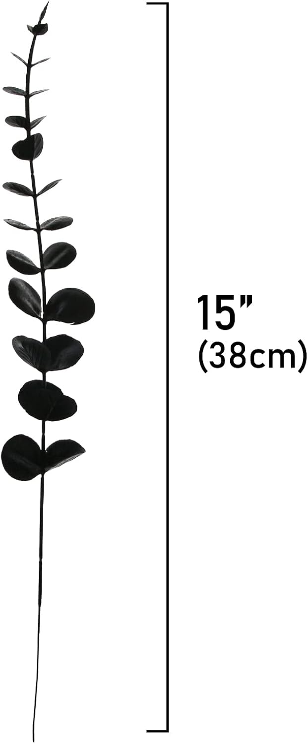 5 Pcs Real Touch Leaf Artificial Eucalyptus Stem Faux Eucalyptuses Wedding Bouquet Centerpiece Home Decor (Green)