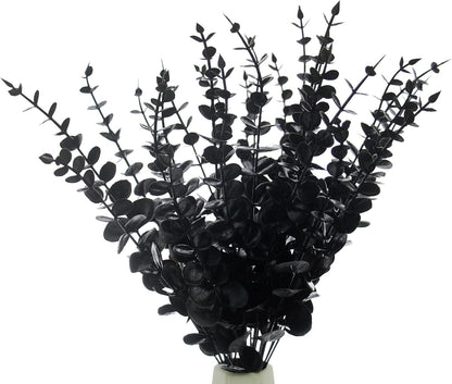 5 Pcs Real Touch Leaf Artificial Eucalyptus Stem Faux Eucalyptuses Wedding Bouquet Centerpiece Home Decor (Green)