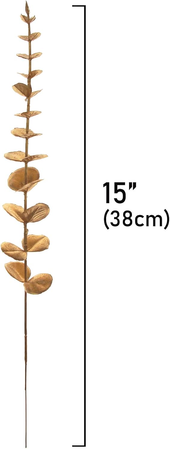 5 Pcs Real Touch Leaf Artificial Eucalyptus Stem Faux Eucalyptuses Wedding Bouquet Centerpiece Home Decor (Green)