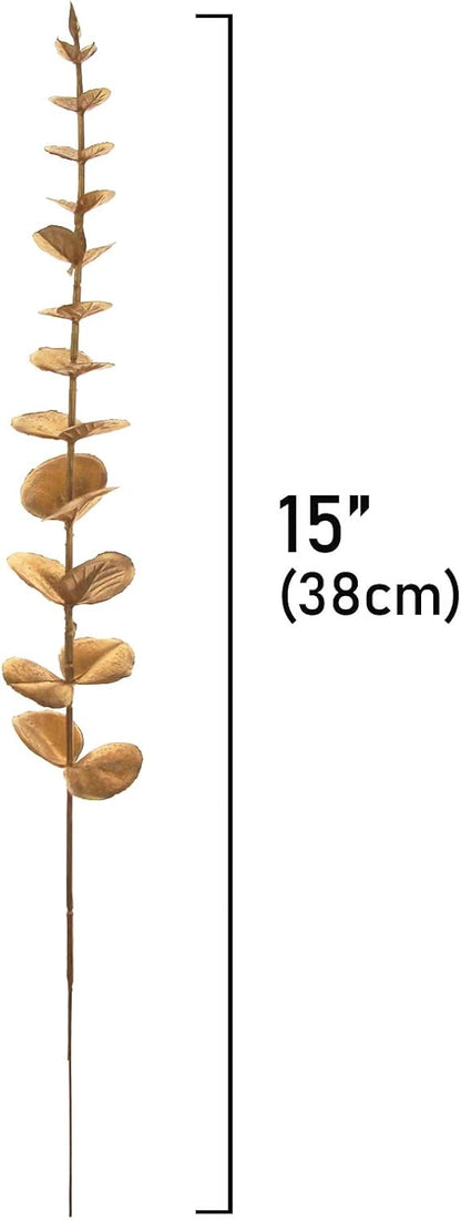 5 Pcs Real Touch Leaf Artificial Eucalyptus Stem Faux Eucalyptuses Wedding Bouquet Centerpiece Home Decor (Green)