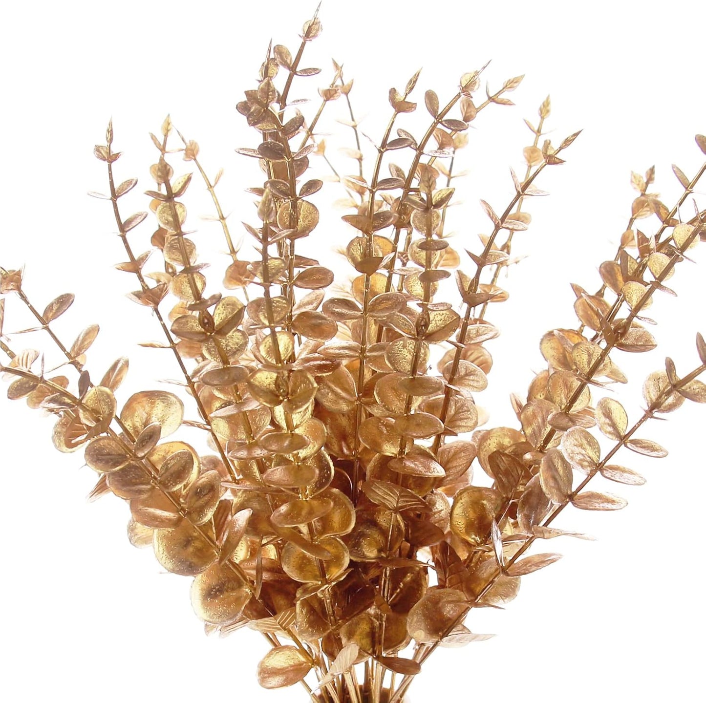 5 Pcs Real Touch Leaf Artificial Eucalyptus Stem Faux Eucalyptuses Wedding Bouquet Centerpiece Home Decor (Green)