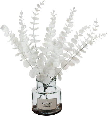 5 Pcs Real Touch Leaf Artificial Eucalyptus Stem Faux Eucalyptuses Wedding Bouquet Centerpiece Home Decor (Green)