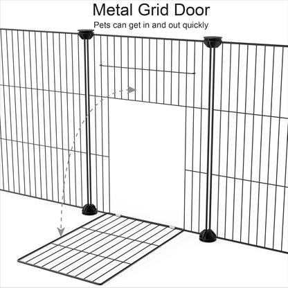 HOMIDEC Pet Playpen,Small Animals Cage DIY Wire Portable Yard Fence with Door for Indoor/Outdoor Use,Puppies,Kitties,Bunny,Turtle 48" x 24" x 16"