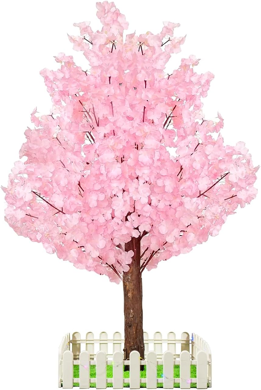 Artificial Cherry Blossom Tree - Handmade Pink Fake Cherry Blossom Tree Centerpieces for Wedding Party Christmas Garden Indoor & Outdoor