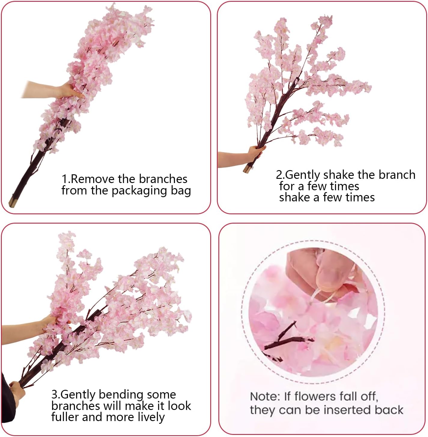 Artificial Cherry Blossom Tree - Handmade Pink Fake Cherry Blossom Tree Centerpieces for Wedding Party Christmas Garden Indoor & Outdoor