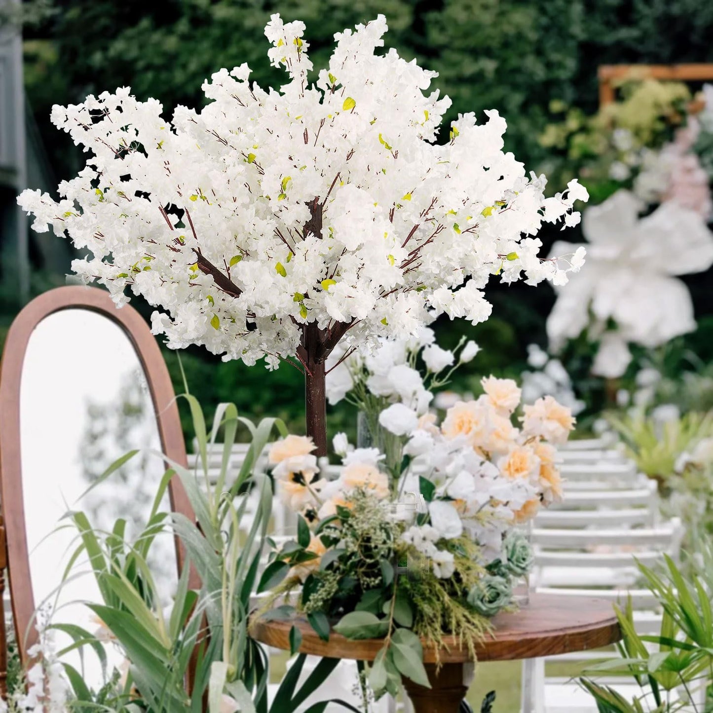 Artificial Cherry Blossom Tree - Handmade Pink Fake Cherry Blossom Tree Centerpieces for Wedding Party Christmas Garden Indoor & Outdoor
