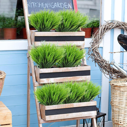 40 Bundles Artificial Plants Onion Grass Outdoor Fake Grass Wheat UV Resistant Artificial Greenery Stems Plastic Faux Less Fade Plant Shrubs for Patio Garden Porch Window Home Decor