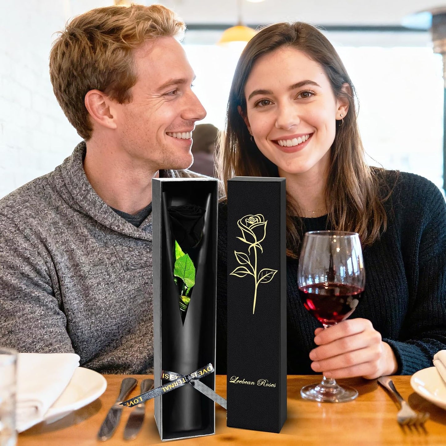 Single Forever Roses Luxury Gift for Women/Men, Birthday Gifts for Women,Flowers Gifts for Girlfriend,Wife,Mom,Anniversary,Valentine's Day,Wedding,Graduation,Presents for Her,Red
