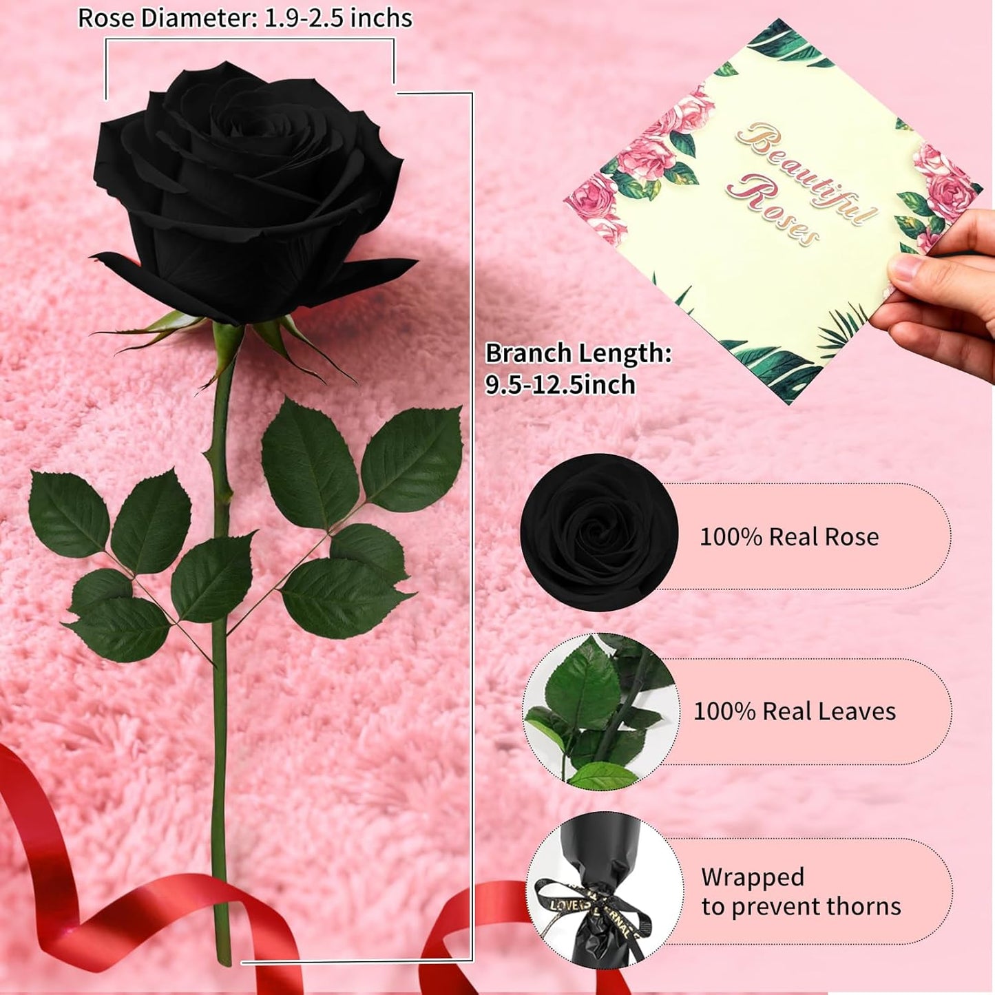 Single Forever Roses Luxury Gift for Women/Men, Birthday Gifts for Women,Flowers Gifts for Girlfriend,Wife,Mom,Anniversary,Valentine's Day,Wedding,Graduation,Presents for Her,Red