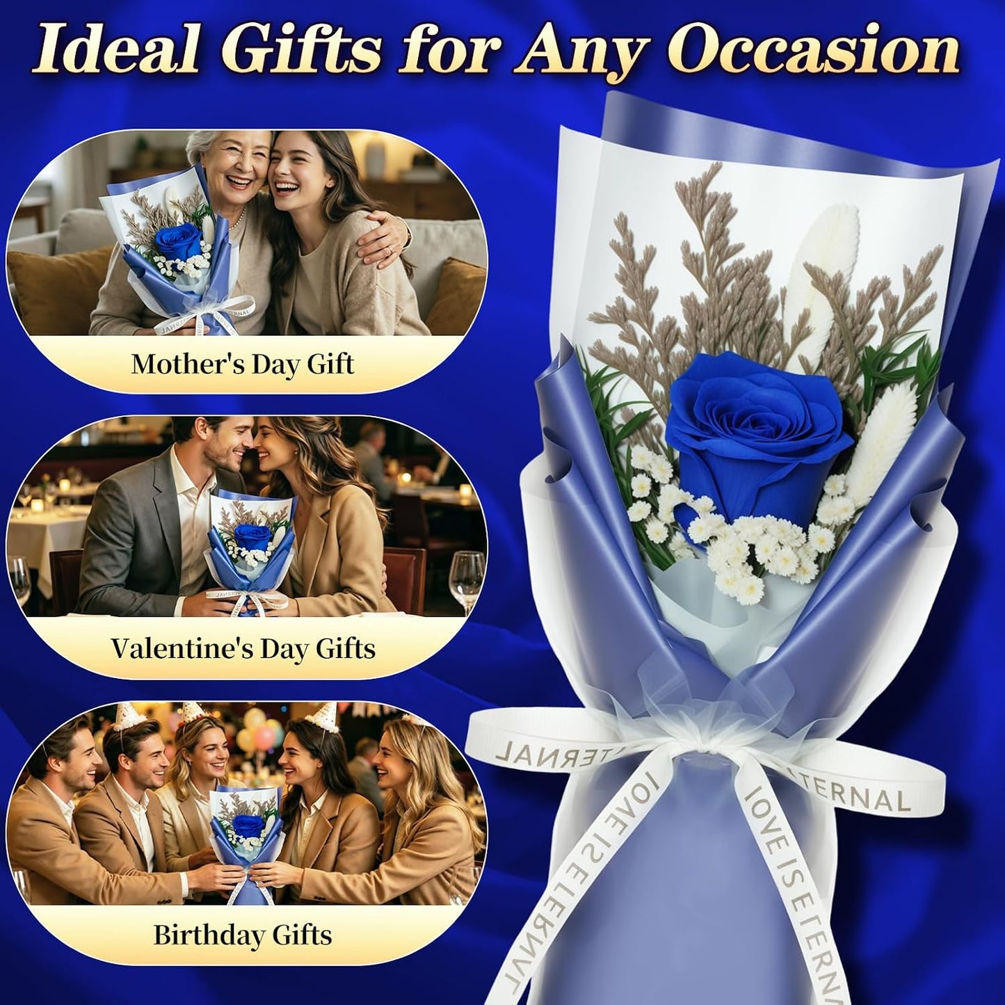 Single Forever Roses Luxury Gift for Women/Men, Birthday Gifts for Women,Flowers Gifts for Girlfriend,Wife,Mom,Anniversary,Valentine's Day,Wedding,Graduation,Presents for Her,Red
