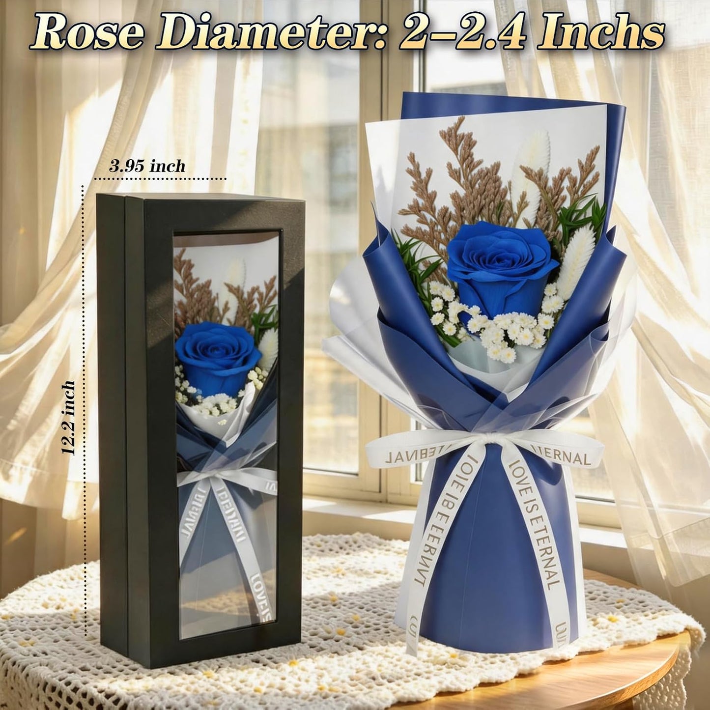 Single Forever Roses Luxury Gift for Women/Men, Birthday Gifts for Women,Flowers Gifts for Girlfriend,Wife,Mom,Anniversary,Valentine's Day,Wedding,Graduation,Presents for Her,Red