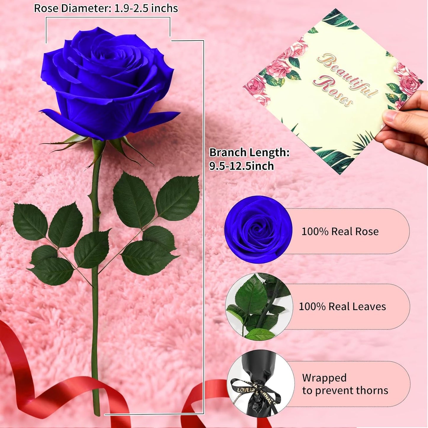 Single Forever Roses Luxury Gift for Women/Men, Birthday Gifts for Women,Flowers Gifts for Girlfriend,Wife,Mom,Anniversary,Valentine's Day,Wedding,Graduation,Presents for Her,Red