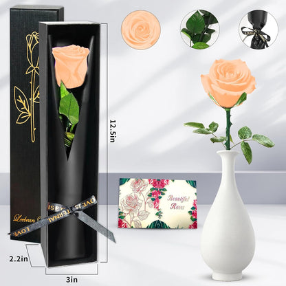 Single Forever Roses Luxury Gift for Women/Men, Birthday Gifts for Women,Flowers Gifts for Girlfriend,Wife,Mom,Anniversary,Valentine's Day,Wedding,Graduation,Presents for Her,Red