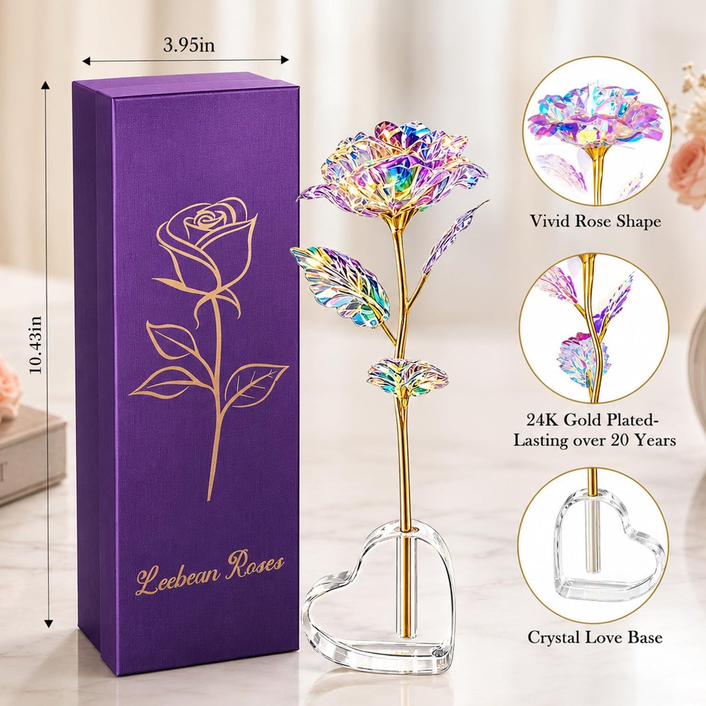 Single Forever Roses Luxury Gift for Women/Men, Birthday Gifts for Women,Flowers Gifts for Girlfriend,Wife,Mom,Anniversary,Valentine's Day,Wedding,Graduation,Presents for Her,Red