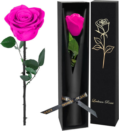 Single Forever Roses Luxury Gift for Women/Men, Birthday Gifts for Women,Flowers Gifts for Girlfriend,Wife,Mom,Anniversary,Valentine's Day,Wedding,Graduation,Presents for Her,Red