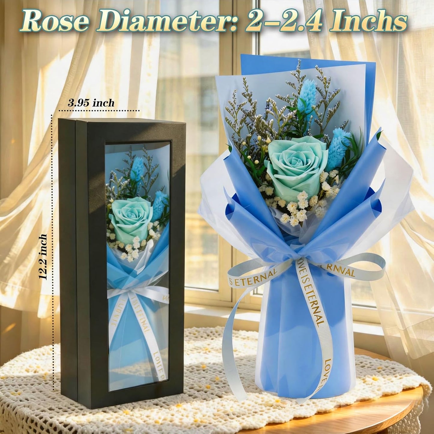 Single Forever Roses Luxury Gift for Women/Men, Birthday Gifts for Women,Flowers Gifts for Girlfriend,Wife,Mom,Anniversary,Valentine's Day,Wedding,Graduation,Presents for Her,Red