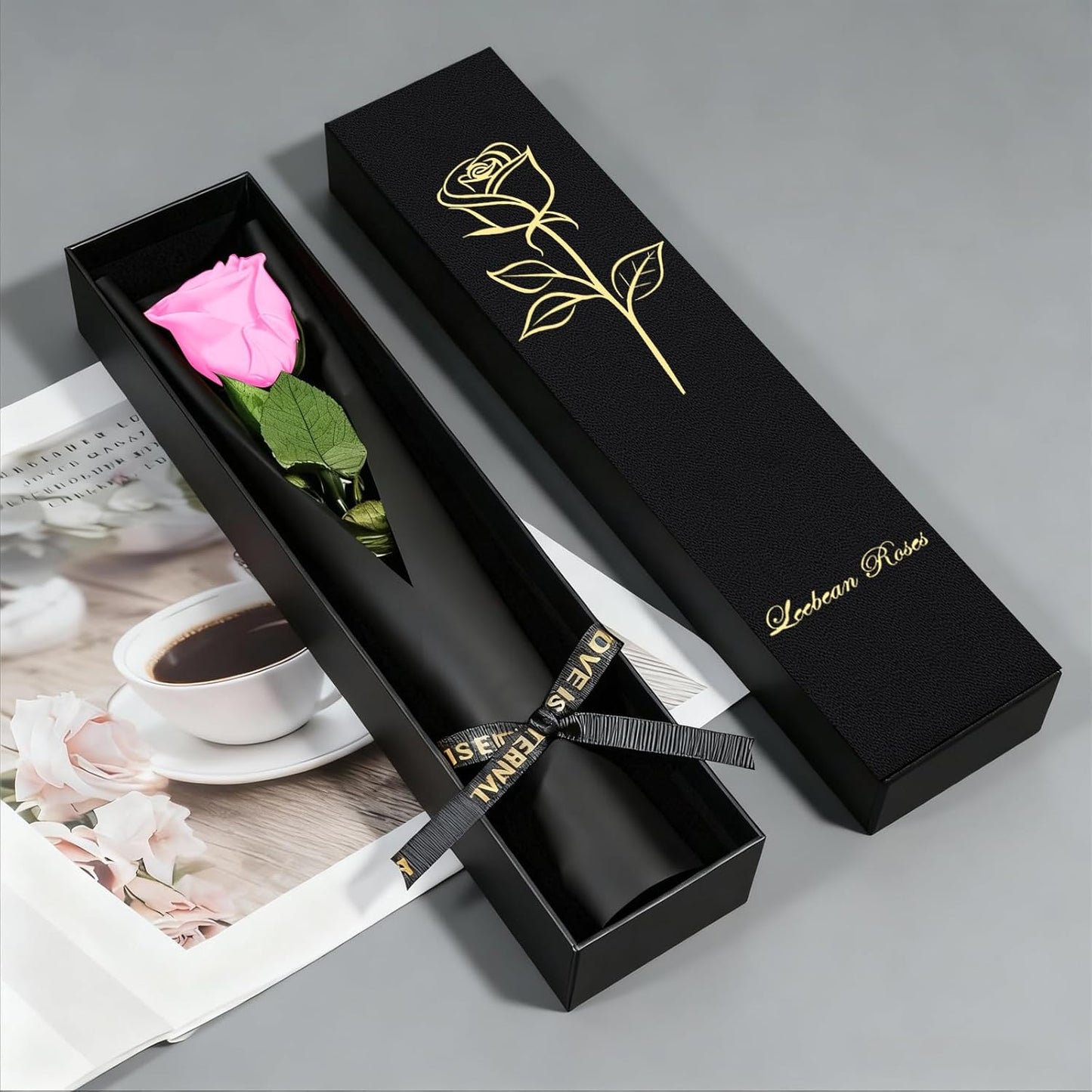 Single Forever Roses Luxury Gift for Women/Men, Birthday Gifts for Women,Flowers Gifts for Girlfriend,Wife,Mom,Anniversary,Valentine's Day,Wedding,Graduation,Presents for Her,Red