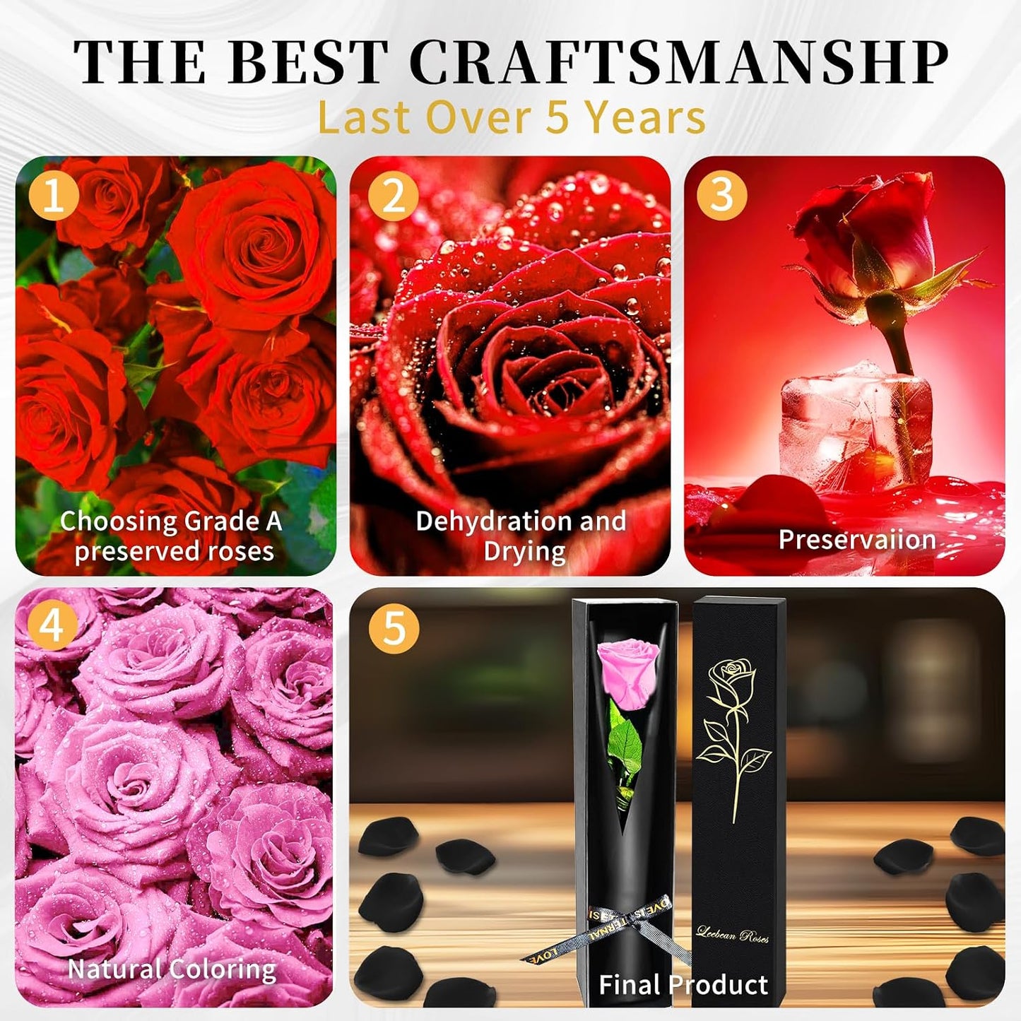 Single Forever Roses Luxury Gift for Women/Men, Birthday Gifts for Women,Flowers Gifts for Girlfriend,Wife,Mom,Anniversary,Valentine's Day,Wedding,Graduation,Presents for Her,Red