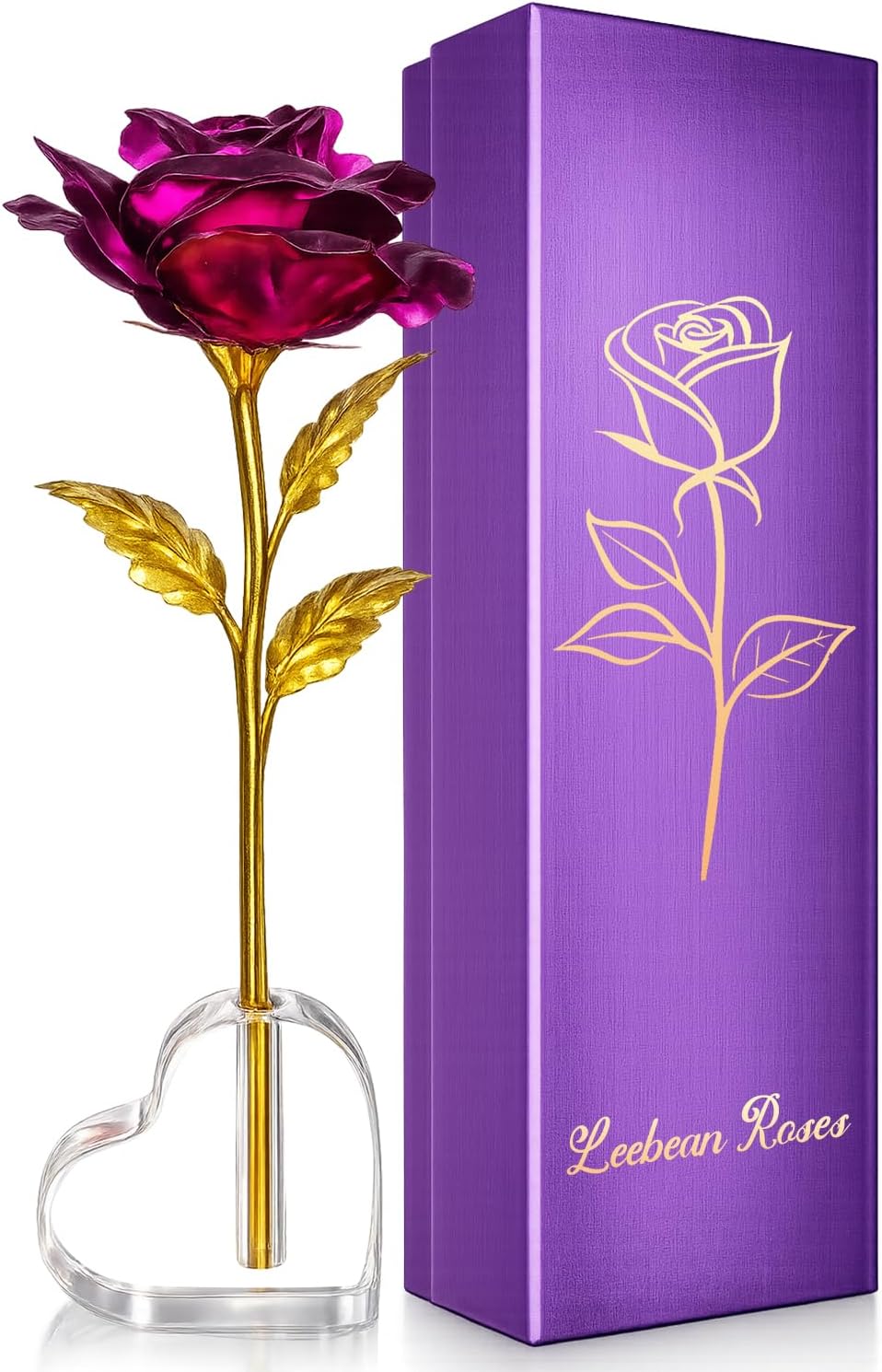 Single Forever Roses Luxury Gift for Women/Men, Birthday Gifts for Women,Flowers Gifts for Girlfriend,Wife,Mom,Anniversary,Valentine's Day,Wedding,Graduation,Presents for Her,Red