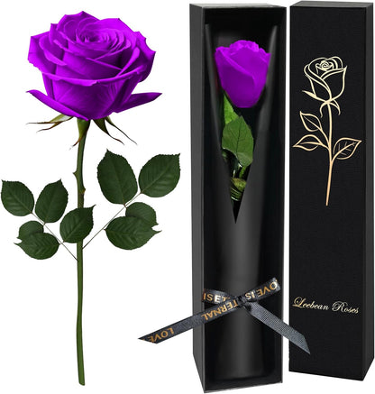 Single Forever Roses Luxury Gift for Women/Men, Birthday Gifts for Women,Flowers Gifts for Girlfriend,Wife,Mom,Anniversary,Valentine's Day,Wedding,Graduation,Presents for Her,Red