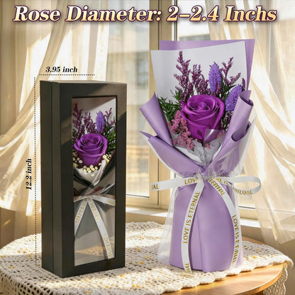 Single Forever Roses Luxury Gift for Women/Men, Birthday Gifts for Women,Flowers Gifts for Girlfriend,Wife,Mom,Anniversary,Valentine's Day,Wedding,Graduation,Presents for Her,Red