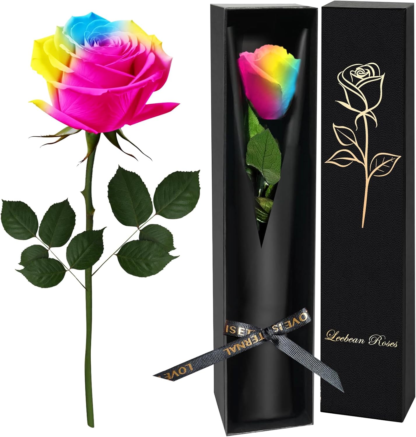 Single Forever Roses Luxury Gift for Women/Men, Birthday Gifts for Women,Flowers Gifts for Girlfriend,Wife,Mom,Anniversary,Valentine's Day,Wedding,Graduation,Presents for Her,Red