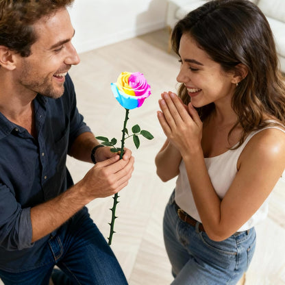Single Forever Roses Luxury Gift for Women/Men, Birthday Gifts for Women,Flowers Gifts for Girlfriend,Wife,Mom,Anniversary,Valentine's Day,Wedding,Graduation,Presents for Her,Red